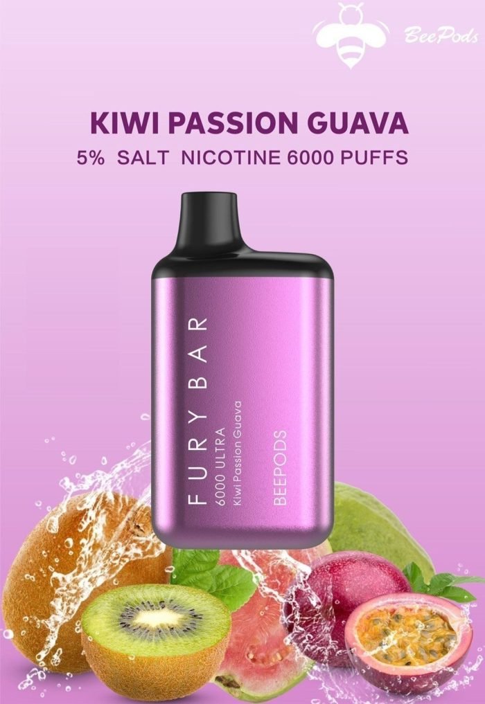 Fury Bar 6000 Ultra Disposable Vape Kiwi Passion Guava