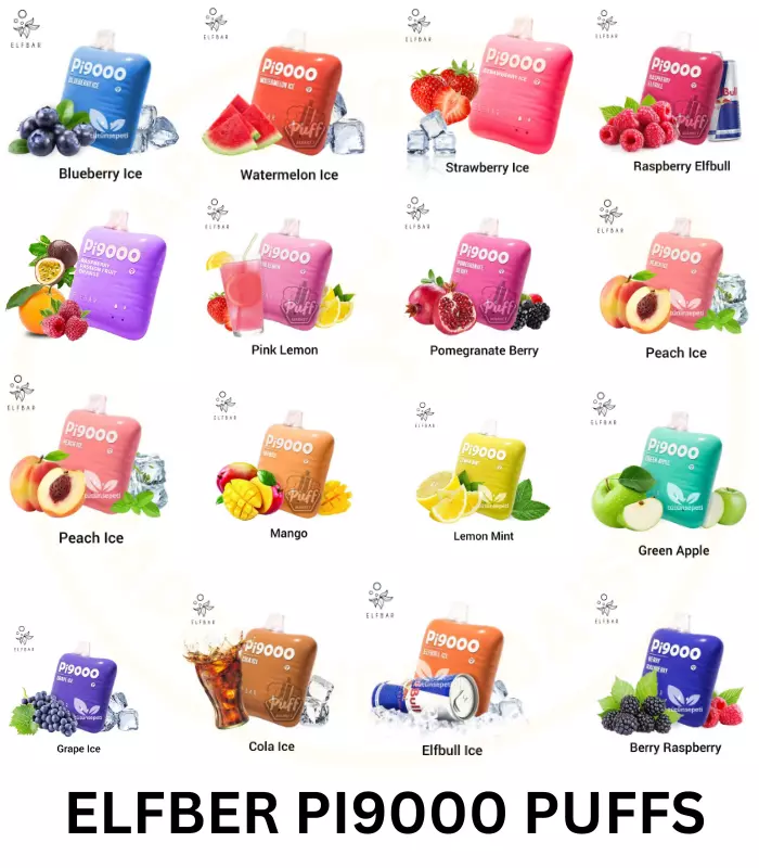 NOW ALL FLAVOUR AVAILABLE ELF BAR PI9000 PUFFS