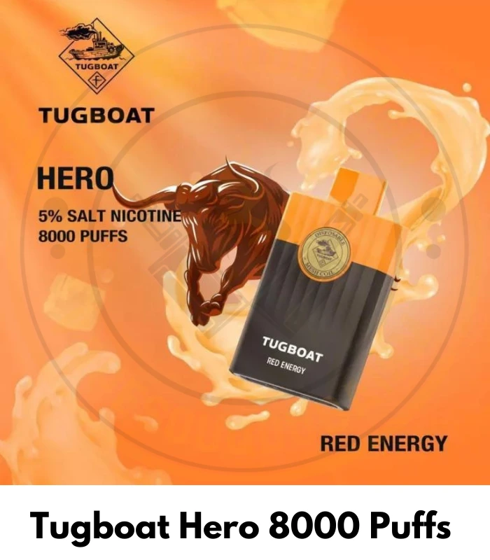 Tugboat Hero 8000 Puffs Red Energy flavour