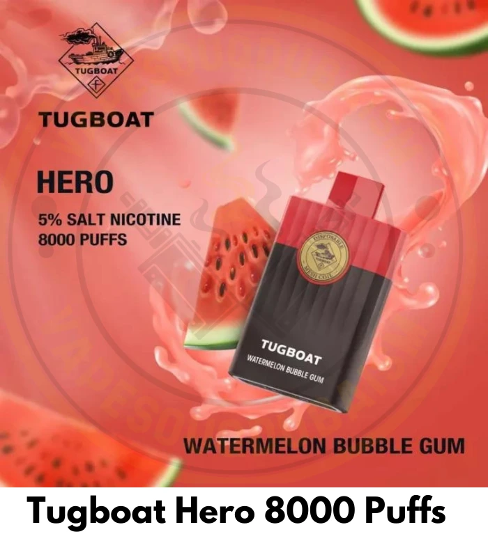 Tugboat Hero 8000 Puffs water melon bubble gum